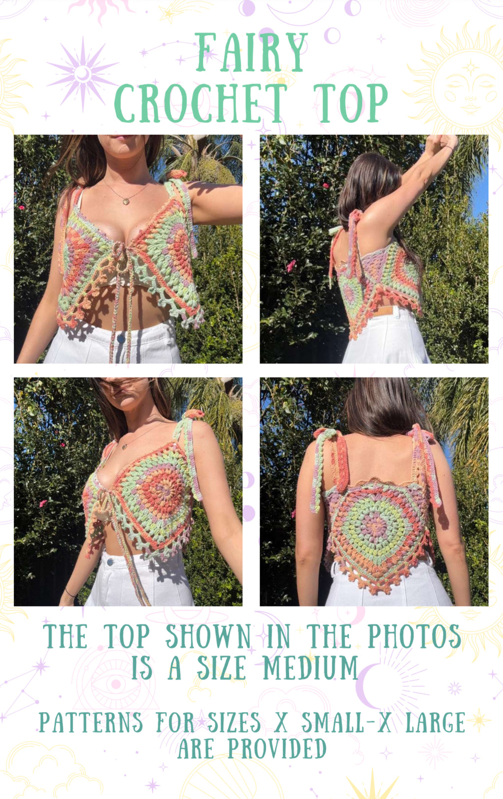 Crochet Pattern- Fairy Crochet Summer Top- Womens Crochet Whimsical Singlet Shirt