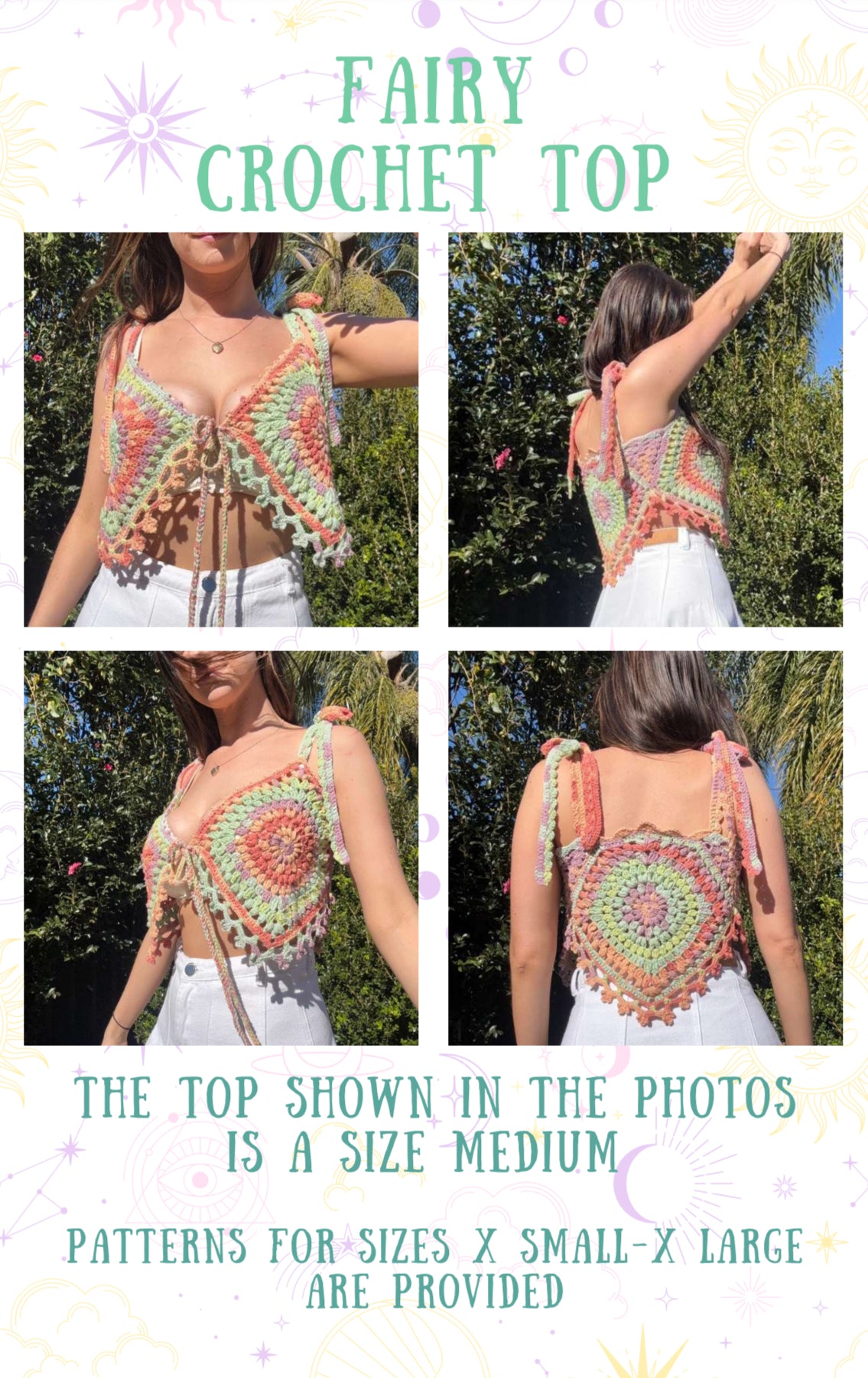 Crochet Pattern- Fairy Crochet Summer Top- Womens Crochet Whimsical Singlet Shirt