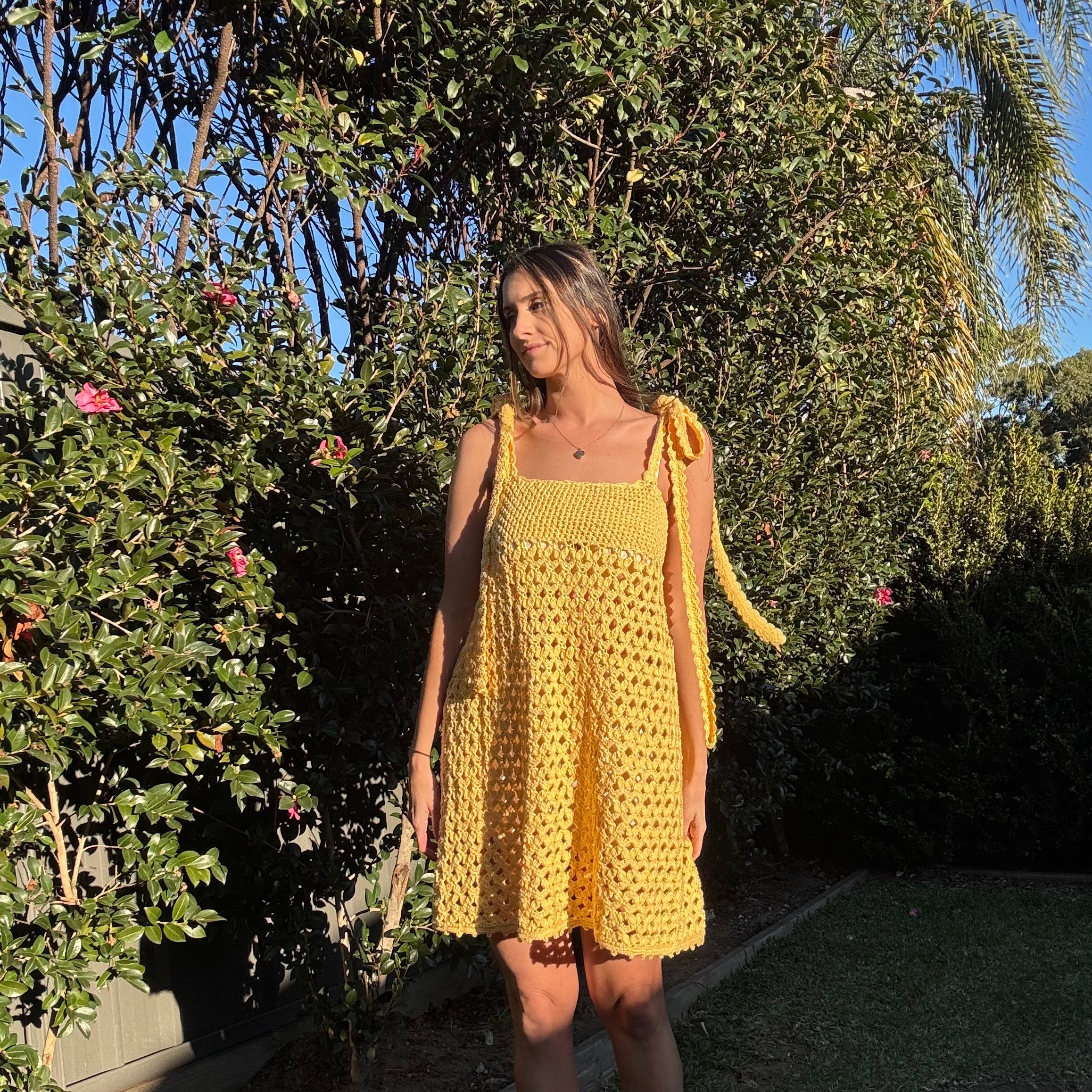 Crochet Pattern- Babydoll Crochet Dress- Womens Crochet Summer Festival Beach Dress