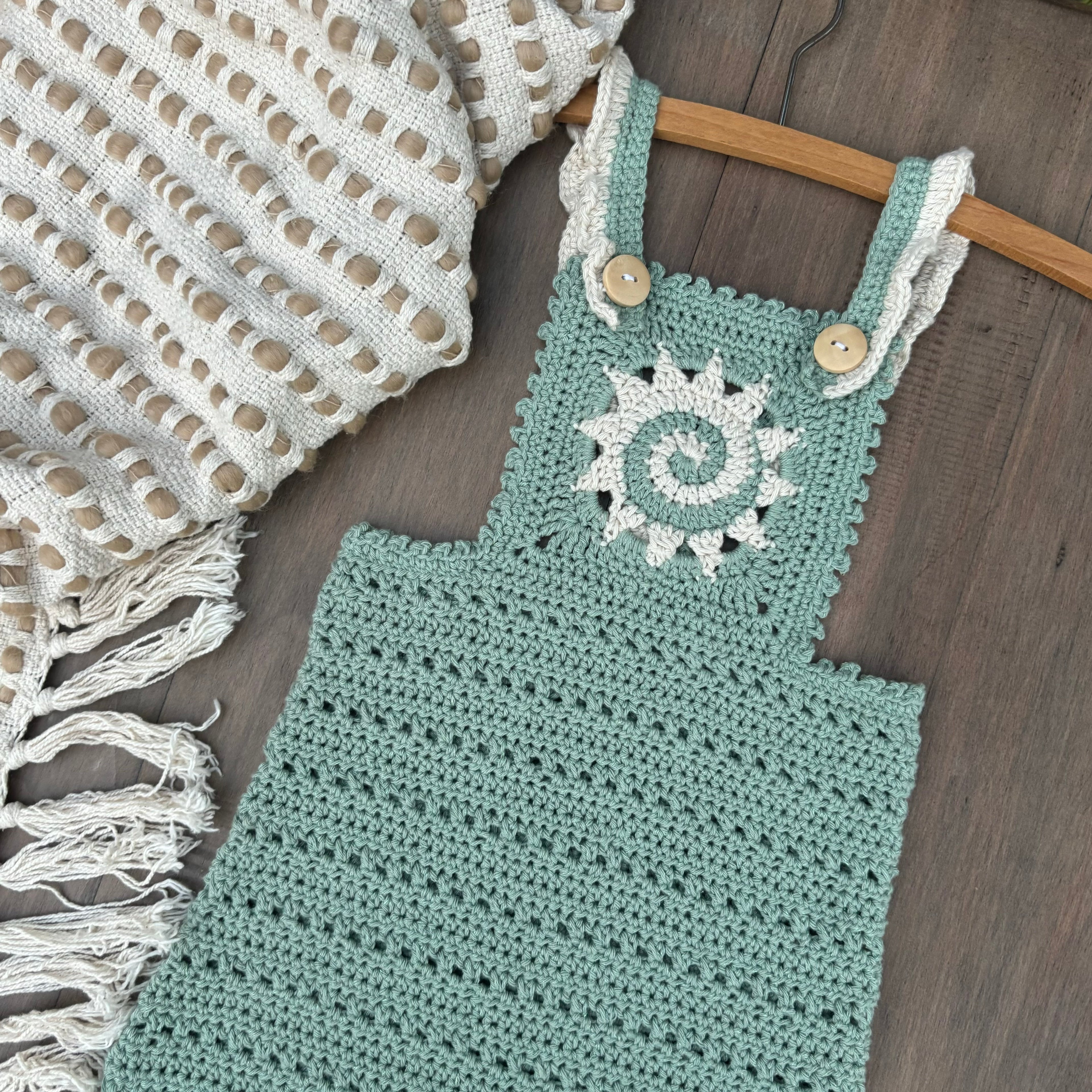 Crochet Pattern- Sunny Overalls for Baby and Toddler - Baby Toddler Summer Outfit Romper