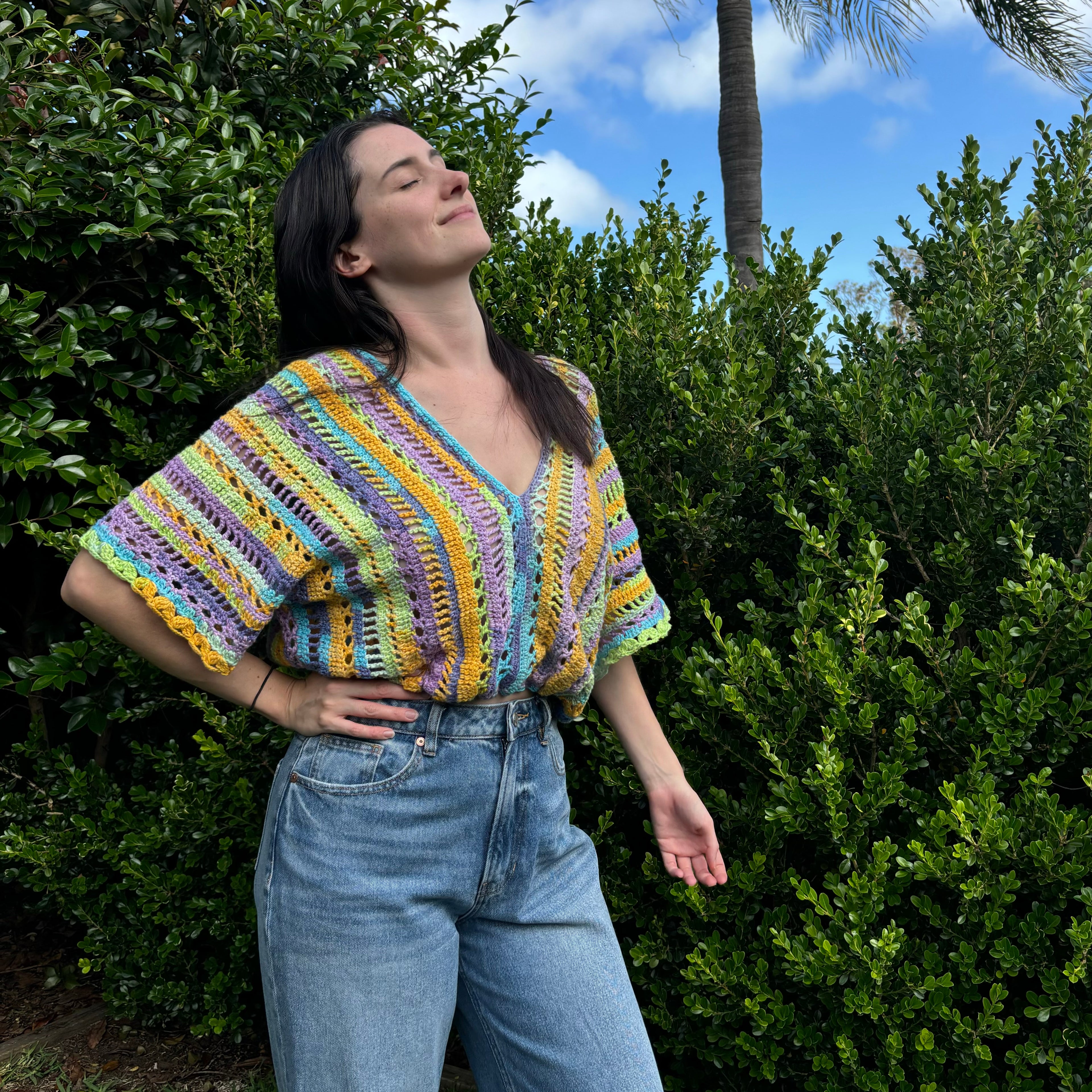 Crochet Pattern- Sunny Summer Crochet Top- Swimwear Cover Up Crochet Womens Shirt- Crochet Summer Clothing