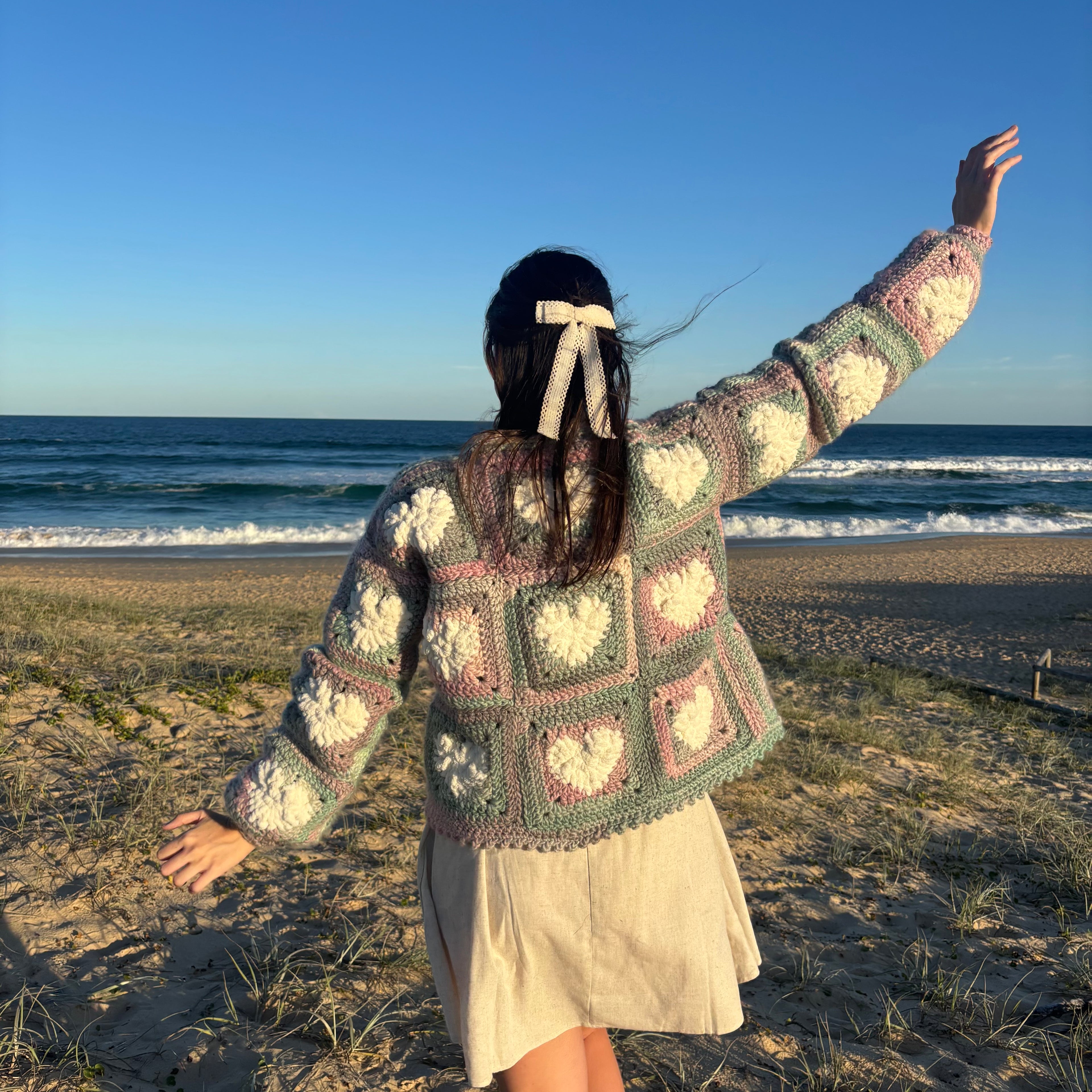 Crochet Pattern- Lover Heart Cardigan- Granny Square Crochet Sweater- Summer Winter Crochet Throw Over