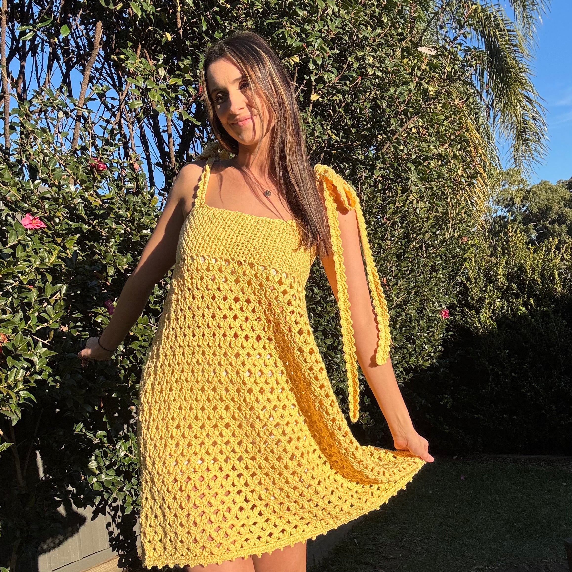 Crochet Pattern- Babydoll Crochet Dress- Womens Crochet Summer Festival Beach Dress
