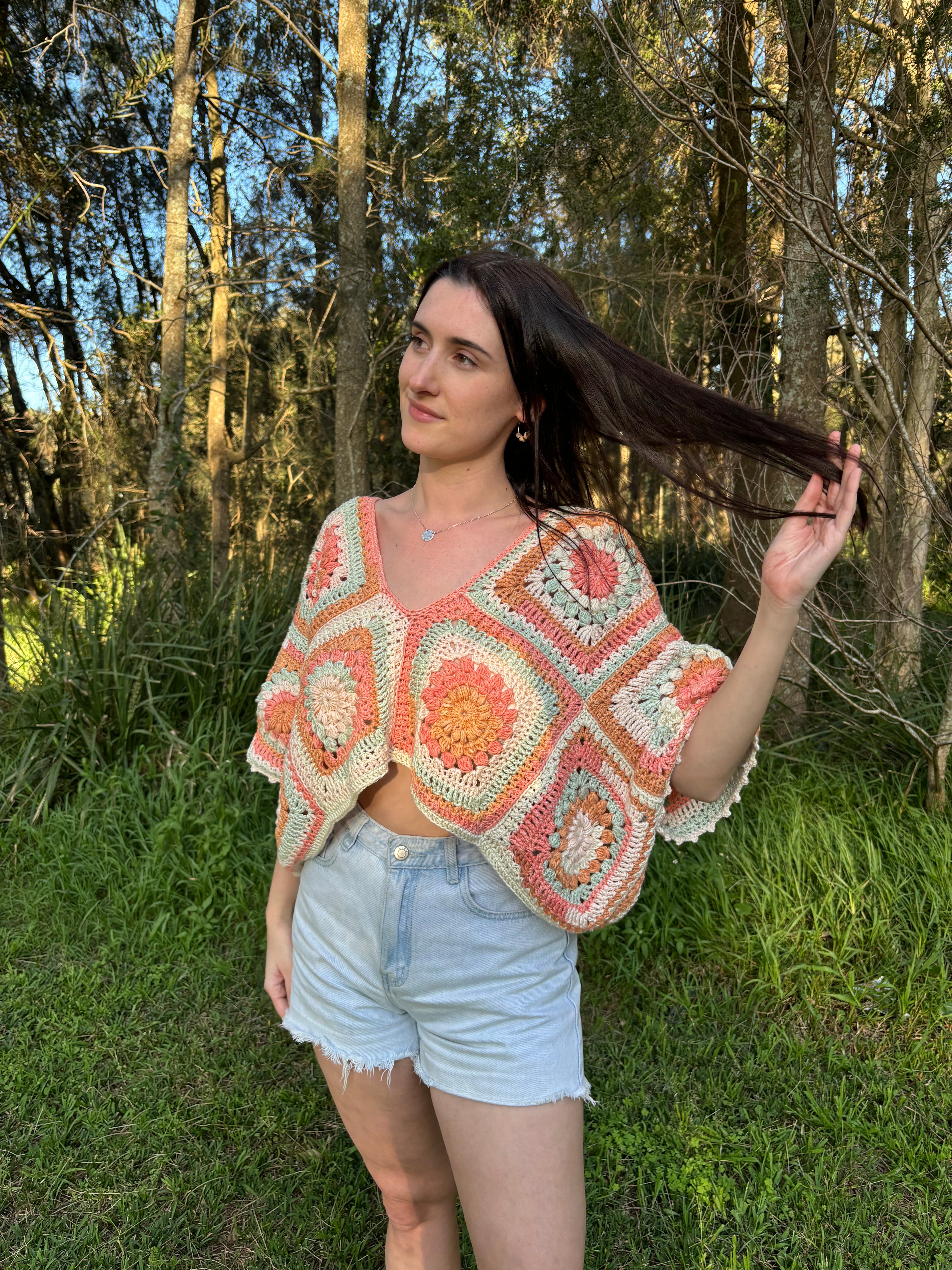 Crochet Pattern- Sunshine Summer Crochet Top- Swimwear Cover Up Crochet Womens Shirt