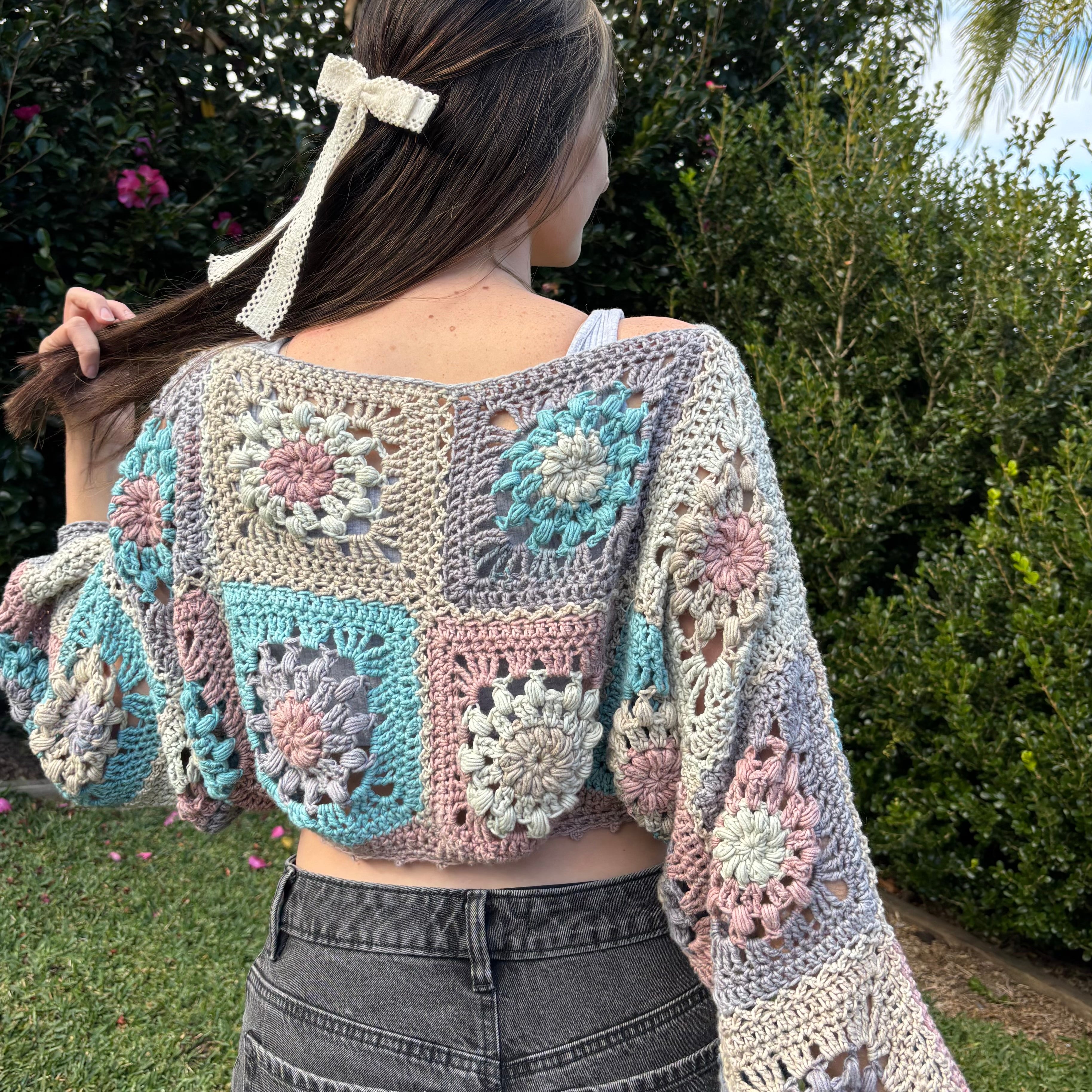 Crochet Pattern- Sunflower Crochet Sweater- Womens Girls Crochet Jumper Winter Summer