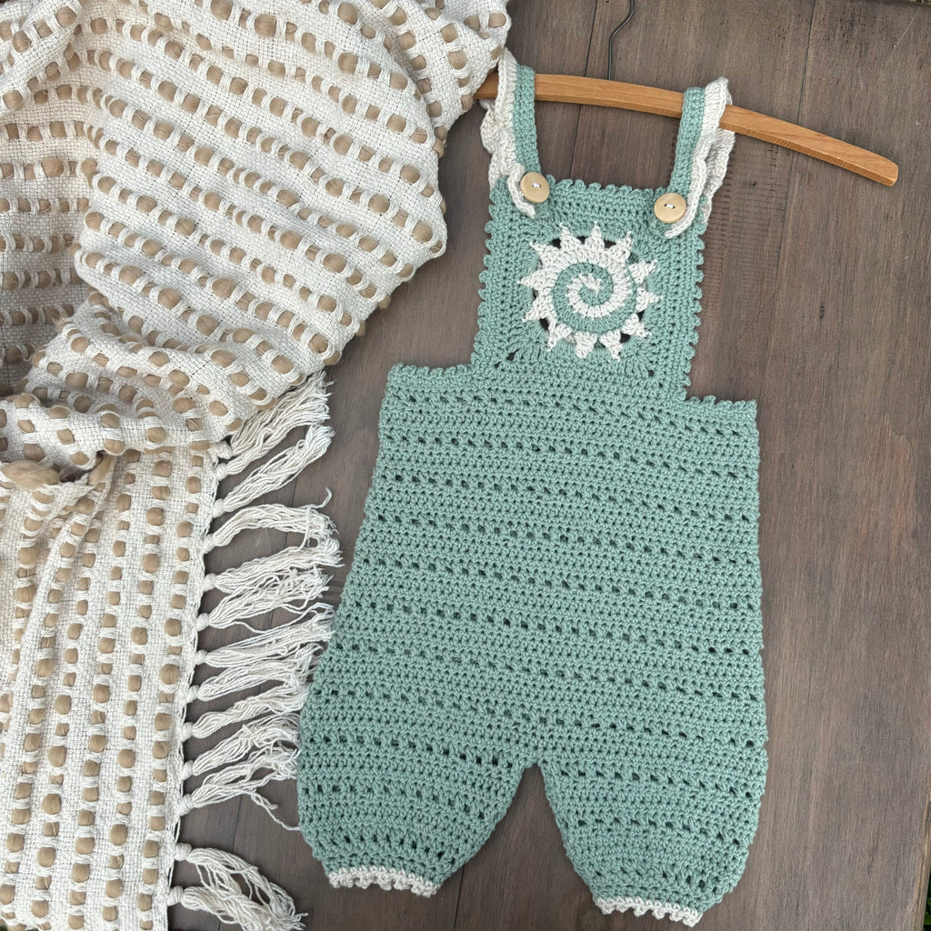 Crochet Pattern- Sunny Overalls for Baby and Toddler - Baby Toddler Summer Outfit Romper