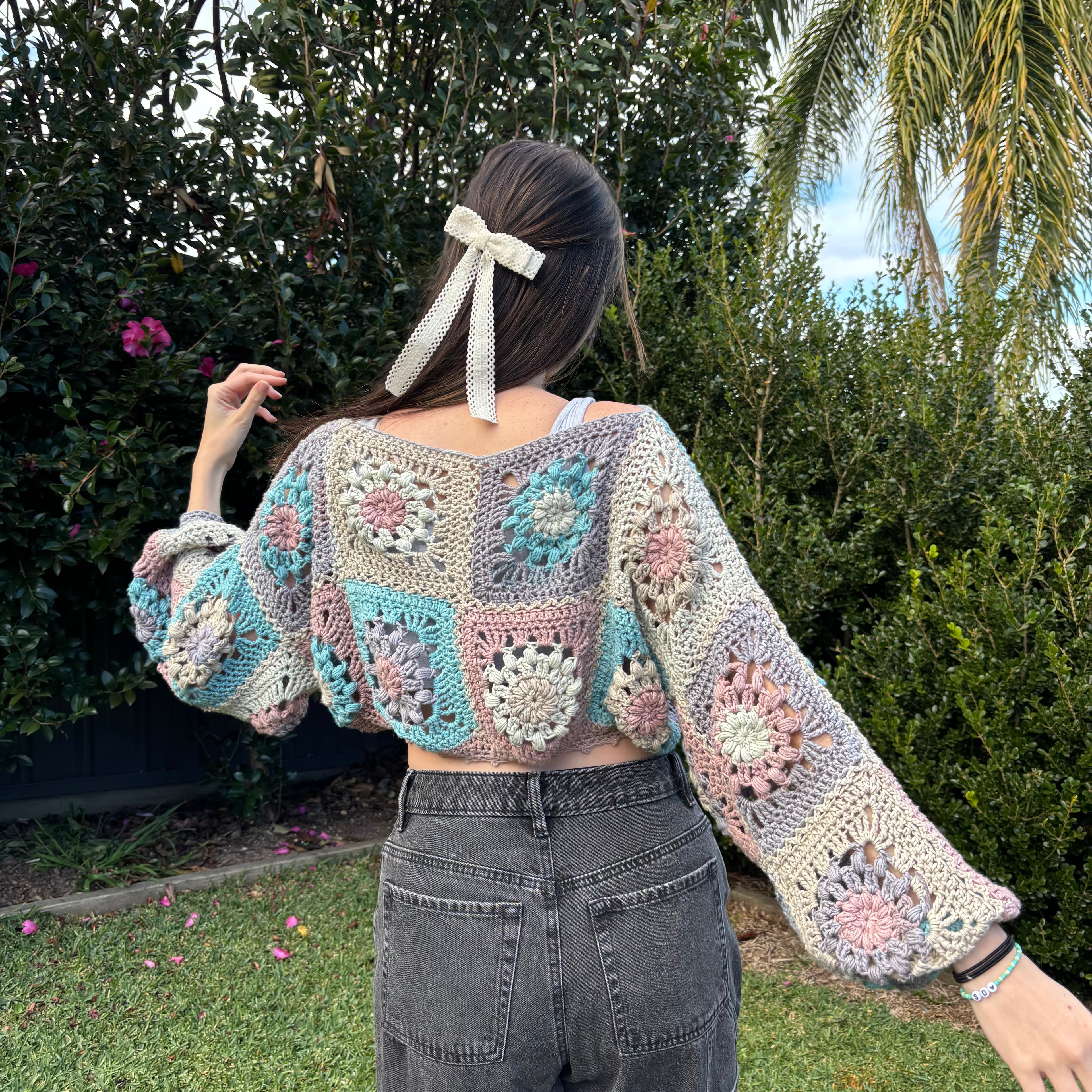 Crochet Pattern- Sunflower Crochet Sweater- Womens Girls Crochet Jumper Winter Summer