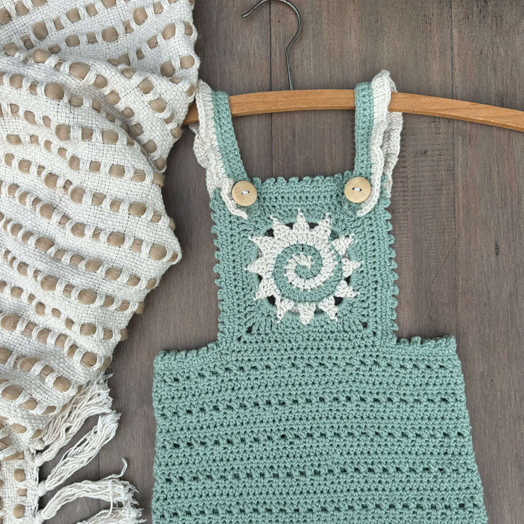 Crochet Pattern- Sunny Overalls for Baby and Toddler - Baby Toddler Summer Outfit Romper