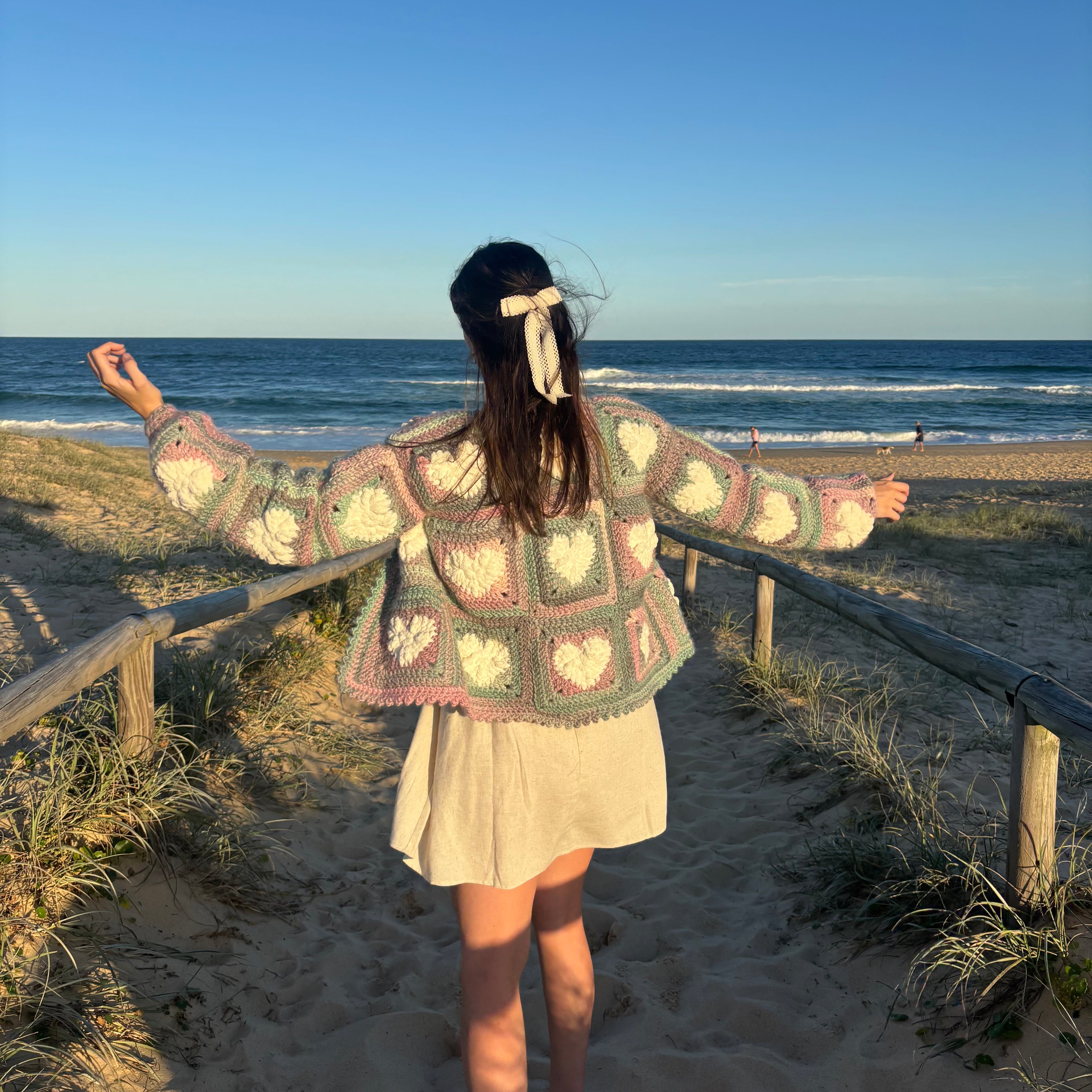 Crochet Pattern- Lover Heart Cardigan- Granny Square Crochet Sweater- Summer Winter Crochet Throw Over