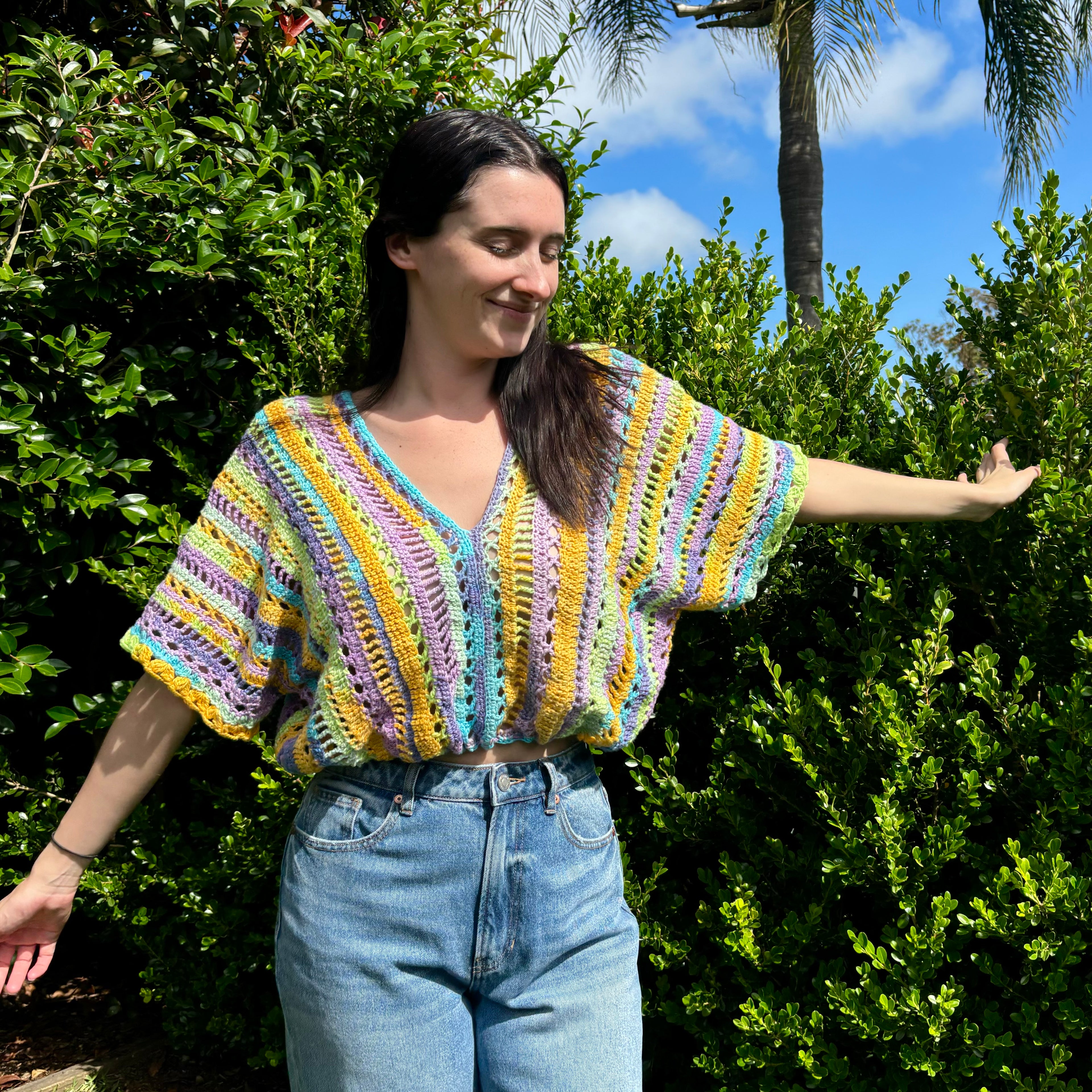 Crochet Pattern- Sunny Summer Crochet Top- Swimwear Cover Up Crochet Womens Shirt- Crochet Summer Clothing