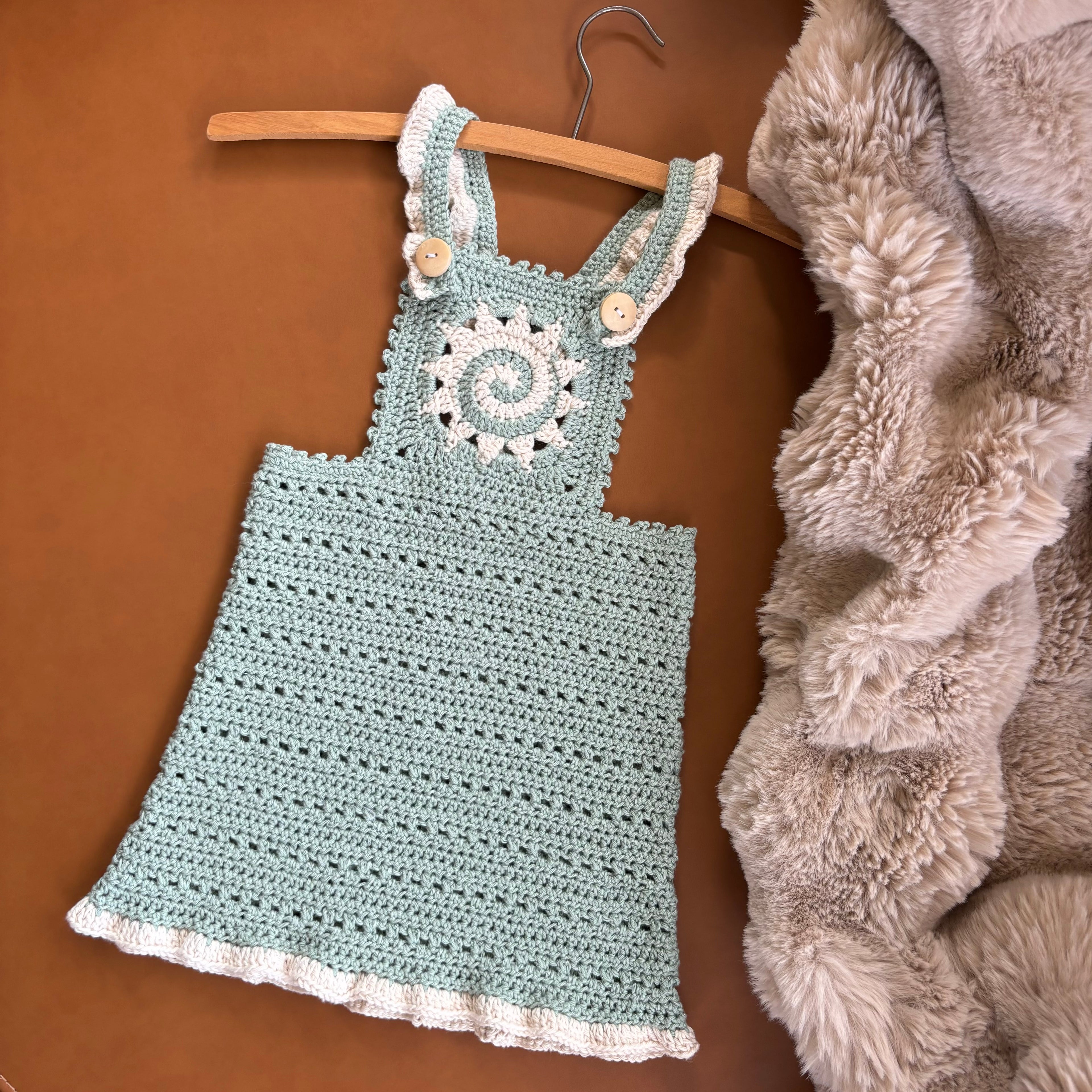 Crochet Pattern- Sunshine Pinafore Overalls for Baby and Toddler - Baby Toddler Summer Outfit Romper Dress