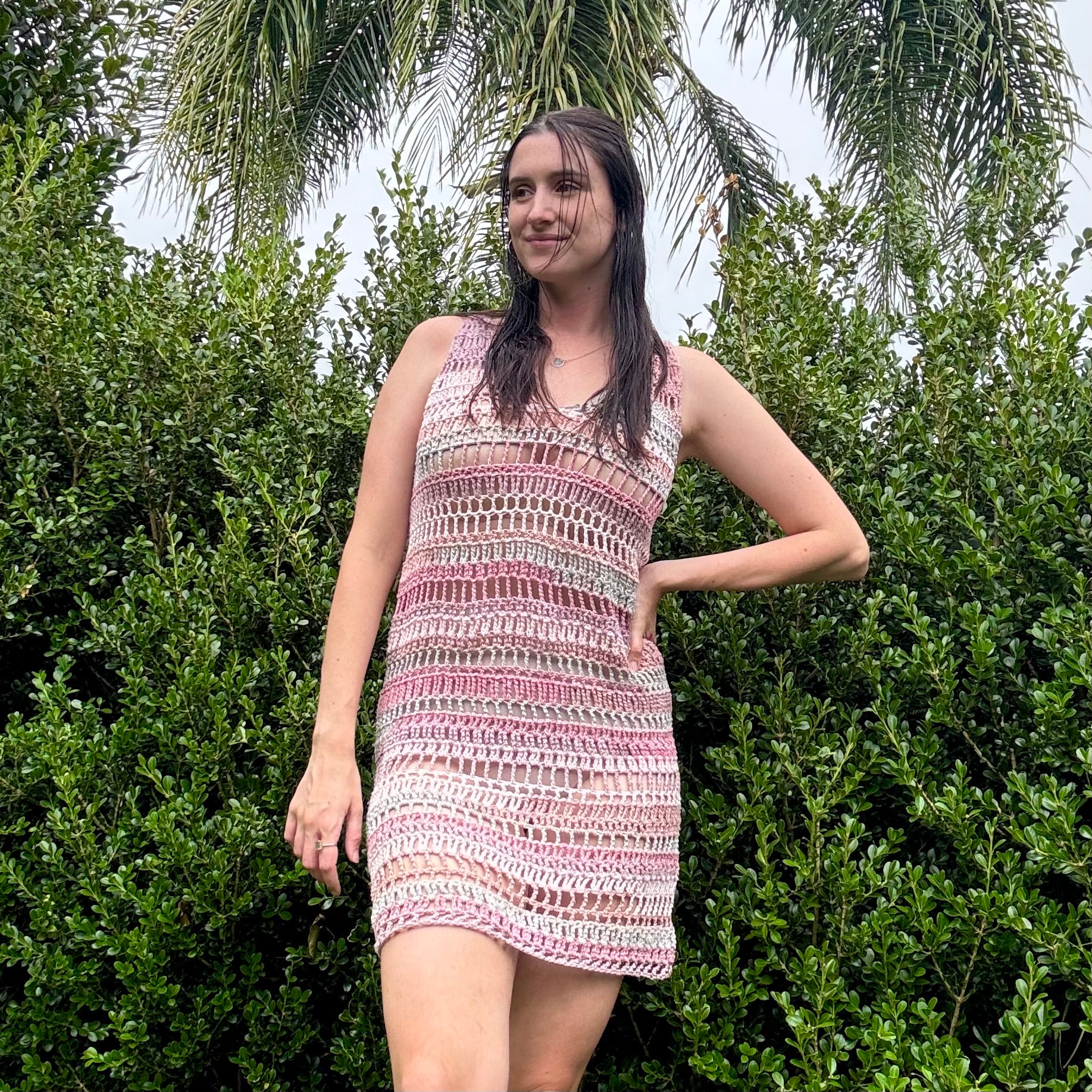 Crochet Pattern- Sherbet Mesh Crochet Dress- Women’s Summer Beach Cover-Up Dress