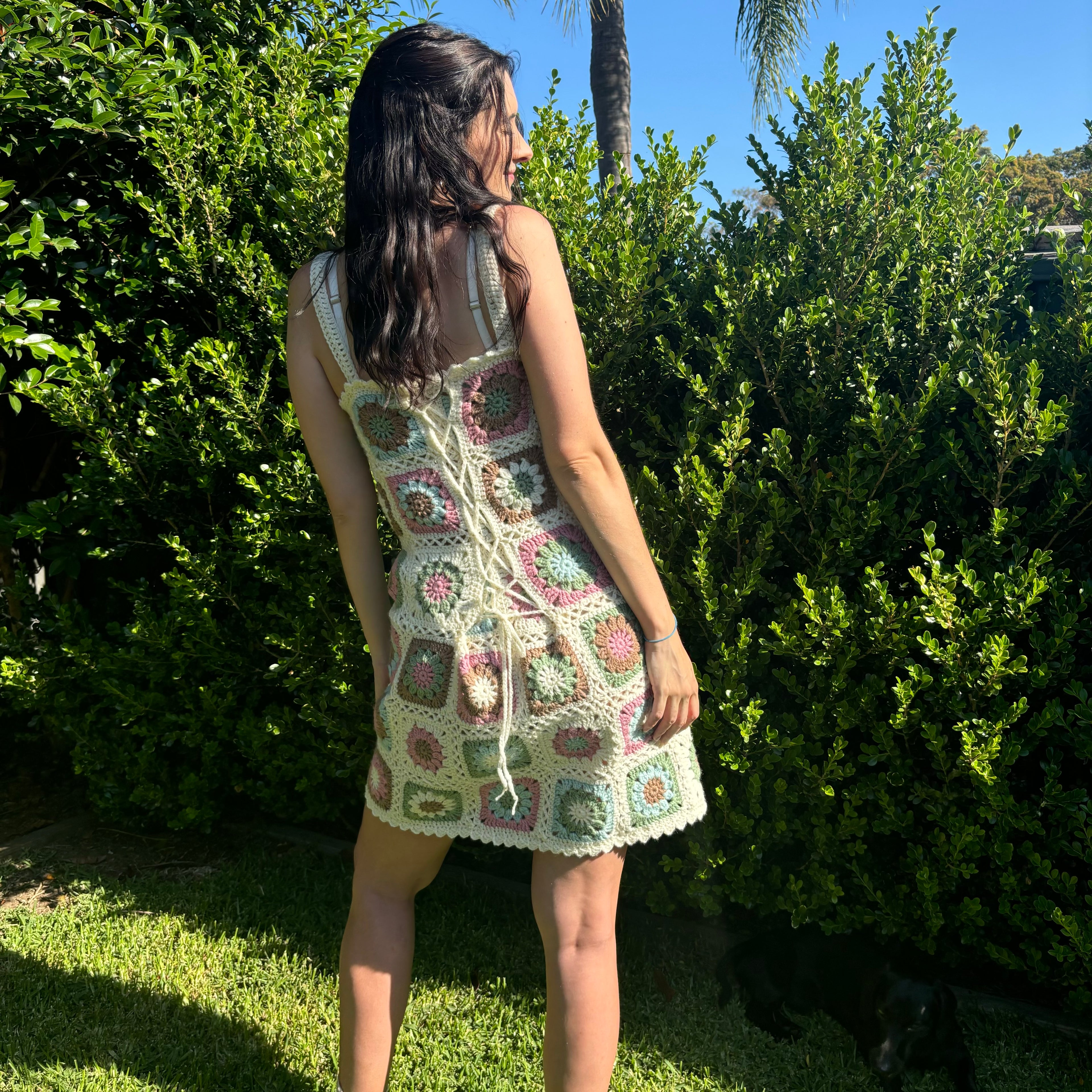 Crochet Pattern- Granny Square Crochet Summer Dress- Beach Cover-Up Dress