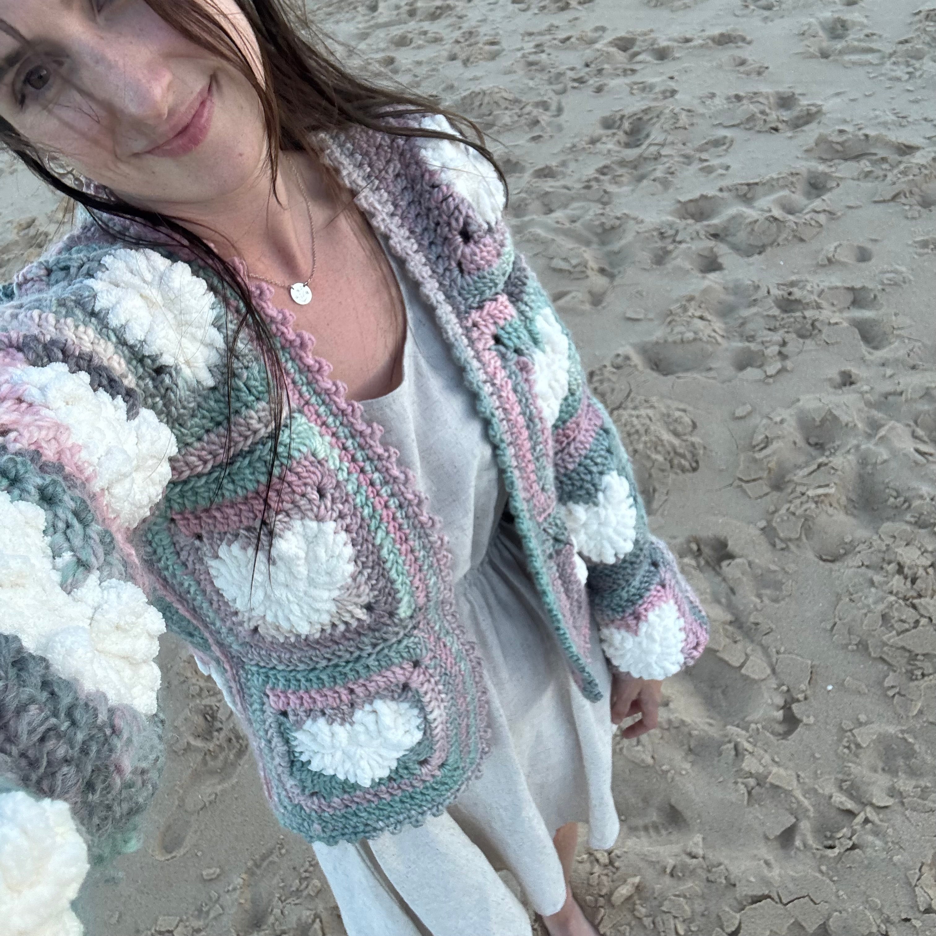 Crochet Pattern- Lover Heart Cardigan- Granny Square Crochet Sweater- Summer Winter Crochet Throw Over